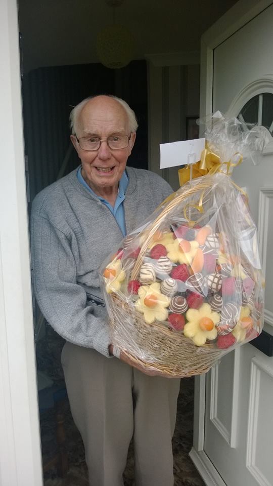 Gift Basket delivered to celebrate his 80th Birthday.